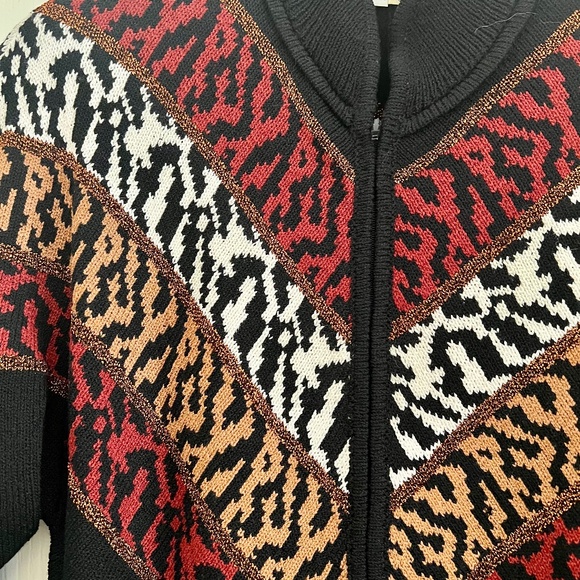 Antonella Preve NY Vintage 80's Animal Print Sweater Jumpsuit - Picture 1 of 8